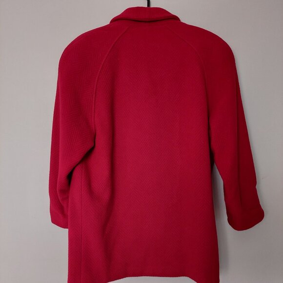 Vintage St. Sophia Paris Red Wool Cashmere Blend Coat, Made In France Size M/L - Picture 4 of 11